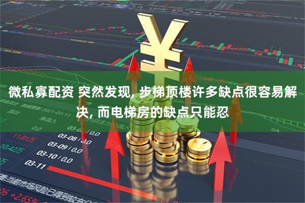 微私寡配资 突然发现, 步梯顶楼许多缺点很容易解决, 而电梯房的缺点只能忍
