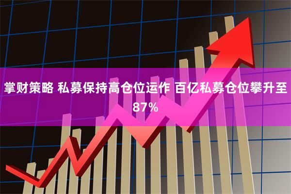 掌财策略 私募保持高仓位运作 百亿私募仓位攀升至87%